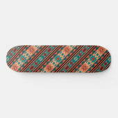 Südwest Tribal Muster Türkis Terracotta Skateboard (Horizontal)