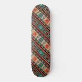 Südwest Tribal Muster Türkis Terracotta Skateboard (Vorderseite)