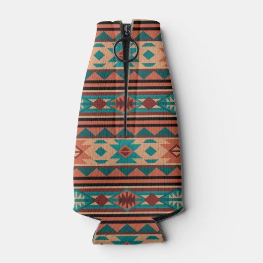 Südwest Tribal Muster Türkisch Terracotta Flaschenkühler (Rückseite)