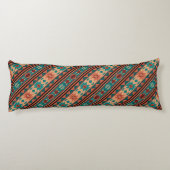 Südwest Tribal Muster Türkisch Terracotta Seitenschläferkissen (Rückseite)
