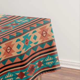 Südwest Tribal Muster Turquoise Terracotta Tabl Tischdecke
