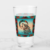 Südwest Tribal Wolf Glass Cup Glas (Rückseite)