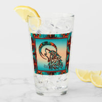 Südwest Tribal Wolf Glass Cup