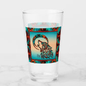Südwest Tribal Wolf Glass Cup Glas (Vorderseite)