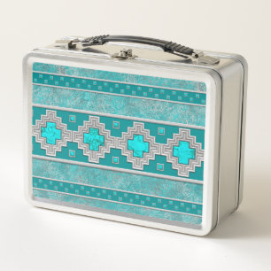 Südwest-Türkis Metall Lunch Box