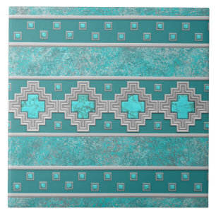 Südwest-Türkisstein-Geometrisches Muster Fliese
