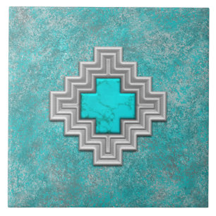 Südwest-Türkisstein-Geometrisches Muster Fliese