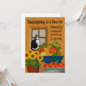 Südwest Tuxedo Cat Erntedank Karte (Vorderseite/Rückseite Beispiel)