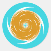 Südwest-Twirl-Muster Runder Aufkleber (Vorderseite)