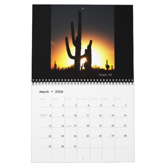 Südwest USA Fine Art Fotografy Verticals 2026 Kalender (Mär 2026)