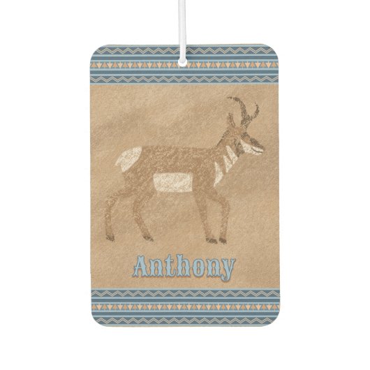 Südwest Walking Pronghorn Antelope Personalisiert Autolufterfrischer (Vorderseite)