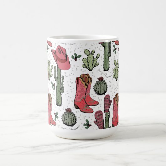 Südwest Weihnachtsmädchen Red Monogram Kaffeetasse (Mittel)