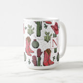 Südwest Weihnachtsmädchen Red Monogram Kaffeetasse (VorderseiteRechts)