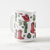 Südwest Weihnachtsmädchen Red Monogram Kaffeetasse (Vorderseite Links)