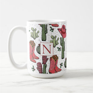 Südwest Weihnachtsmädchen Red Monogram Kaffeetasse
