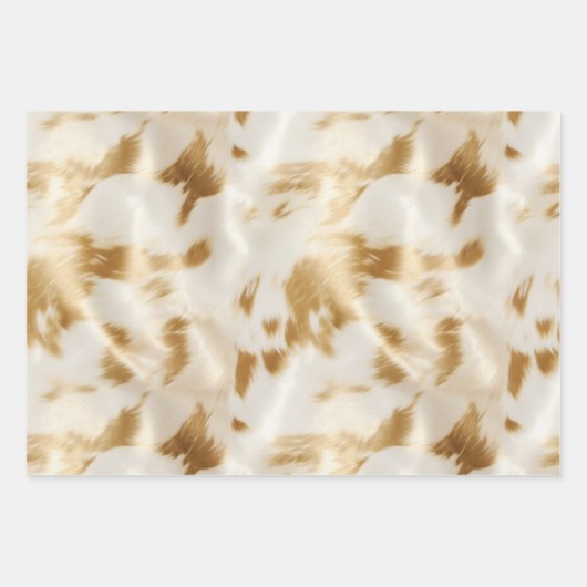 Südwest Western Gold White Cowhid Geschenkpapier Set (Vorderseite 3)