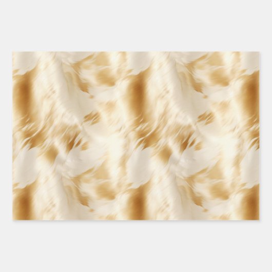 Südwest Western Gold White Cowhid Geschenkpapier Set (Vorderseite 2)