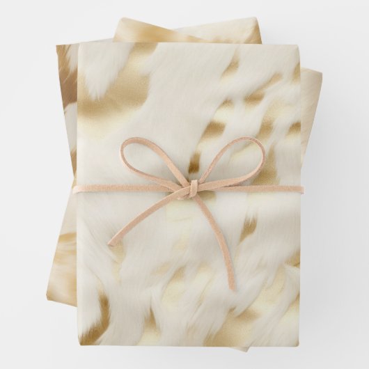 Südwest Western Gold White Cowhid Geschenkpapier Set (Beispiel)