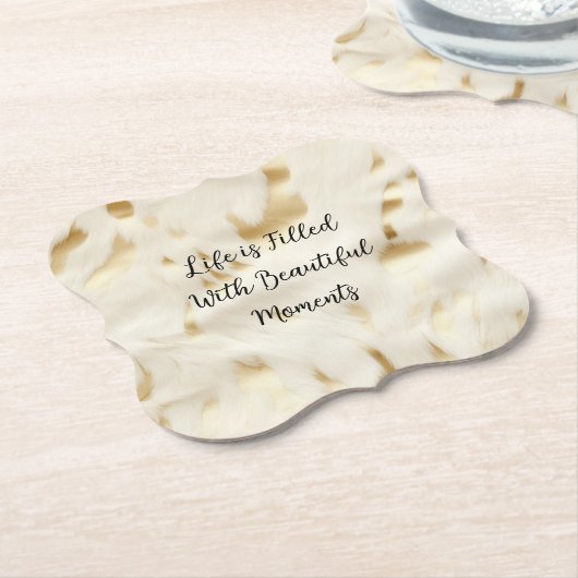 Südwest Western Gold White Cowhid Untersetzer (angewinkelt)