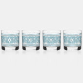 Südwest Winter Blau und weiße Schneeflocken Whiskyglas (Hinten)