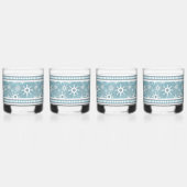 Südwest Winter Blau und weiße Schneeflocken Whiskyglas (Vorderseite)