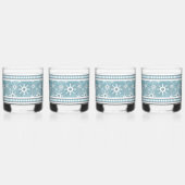 Südwest Winter Blau und weiße Schneeflocken Whiskyglas (Links)