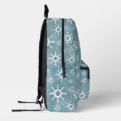 Südwest Winter Blue & White Geometric Snowflake Bedruckter Rucksack (Links)