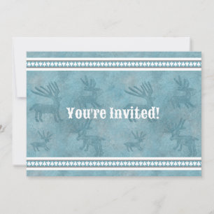 Südwest Winter Deer Blue Flat Einladung