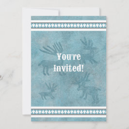 Südwest Winter Deer Blue Flat Holiday Einladung
