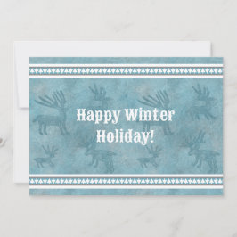 Südwest Winter Deer Blue Flat Holiday Gruß Feiertagskarte