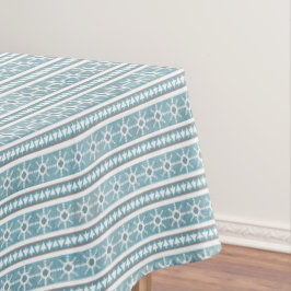 Südwest Winter Geometric Snowflake Pine Blue Med Tischdecke