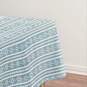 Südwest Winter Geometric Snowflake Pine Blue Sm Tischdecke (Beispiel)