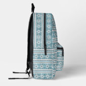 Südwest Winter Geometric Snowflake & Trees Blue Bedruckter Rucksack (Links)