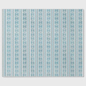 Südwest Winter Schneeflocken & Pine Trees Blau Geschenkpapier (Flach)