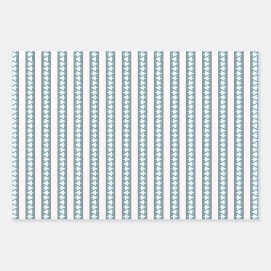 Südwest Winter Schneeflocken & Pine Trees Blau Geschenkpapier Set (Vorderseite 3)