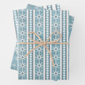 Südwest Winter Schneeflocken & Pine Trees Blau Geschenkpapier Set (Beispiel)