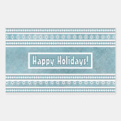 Südwest Winter Schneeflocken & Pine Trees Blau Rechteckiger Aufkleber (Vorderseite)