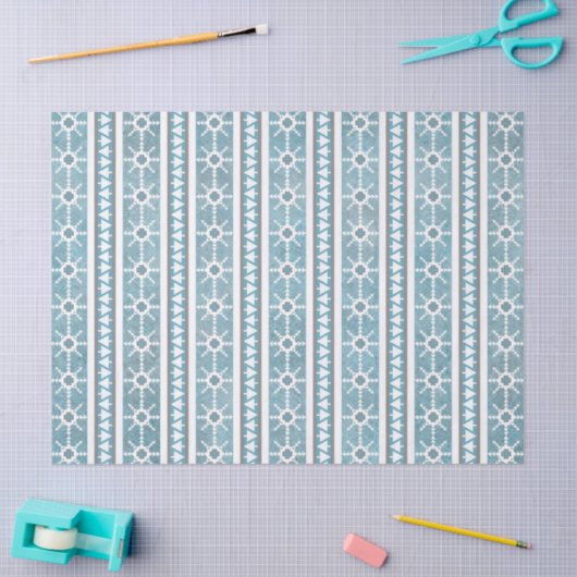 Südwest Winter Schneeflocken & Pine Trees Blau Seidenpapier (Basteln)