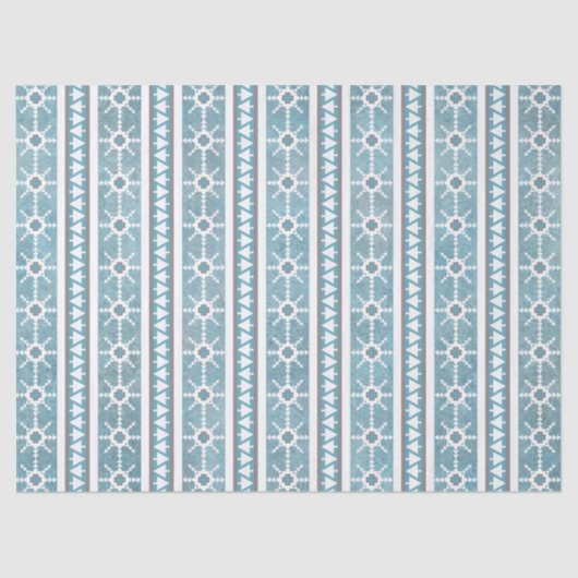 Südwest Winter Schneeflocken & Pine Trees Blau Seidenpapier (Vorderseite)