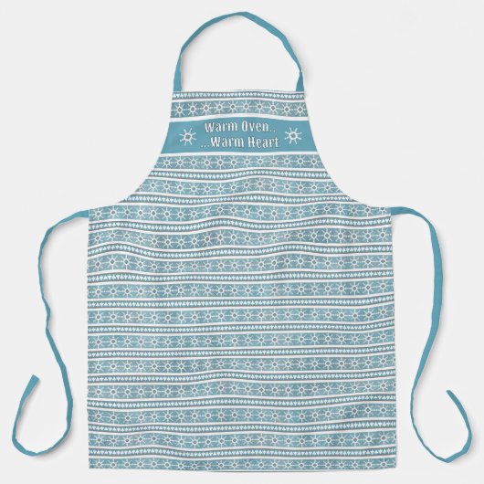 Südwest Winter Snowflake Pine Personalisiert Blue Schürze (Vorderseite)