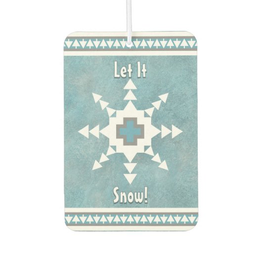 Südwest Winter Snowflake Pine Trees Personalisiert Autolufterfrischer (Vorderseite)