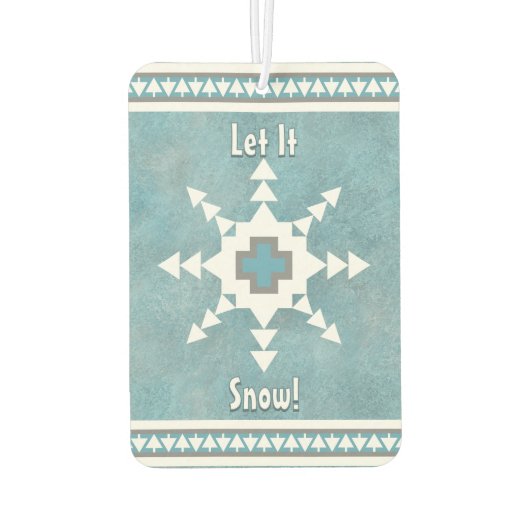 Südwest Winter Snowflake Pine Trees Personalisiert Autolufterfrischer (Rückseite)