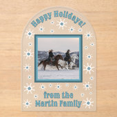 Südwest Winter Snowflakes Custom Greycard Acryleinladungen (Vorderseite)