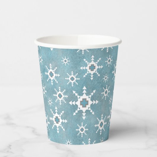 Südwest Winter Snowflakes Holiday Party Blue Pappbecher (Links)