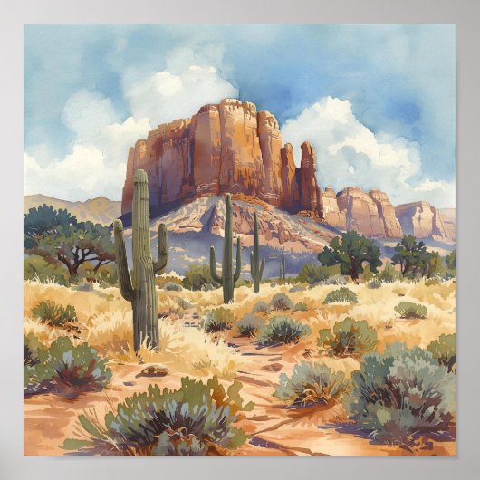 Südwest-Wüsten-Canyon-Landschaft Poster (Vorne)