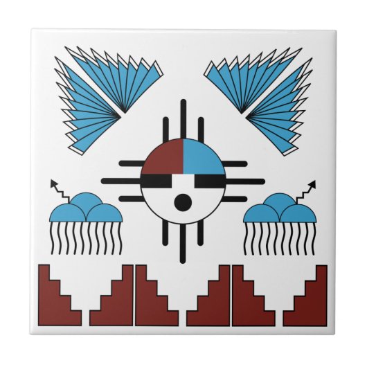 Südwestamerikanische Kunst der Native Americans Fliese (Vorderseite)