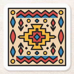 Südwestamerikanisches indianisches geometrisches D Rechteckiger Pappuntersetzer