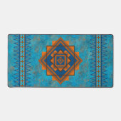 Südwestberge Gipfel Türkisfarben Geometrisches Mot Schreibtischunterlage (Vorderseite)