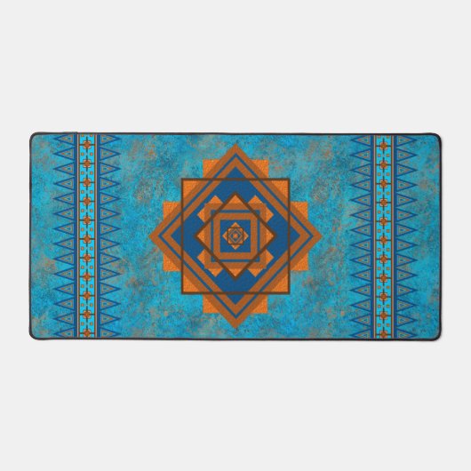 Südwestberge Gipfel Türkisfarben Geometrisches Mot Schreibtischunterlage (Vorderseite)