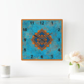Südwestberge Gipfel Türkisfarben Regelmäßiger Stil Quadratische Wanduhr (Zuhause)